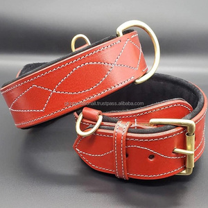 COLLAR para perro de cuero resistente personalizado, con relleno suave y HARDWARE de latón en todos los tamaños - Product Image 2