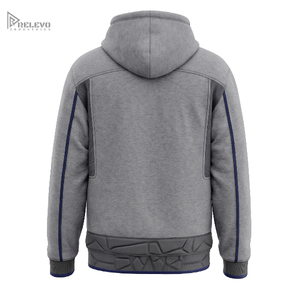 Custom Heavyweight <b>Fleece</b> Winter Hoodie <b>Mens</b> Streetwear 100% Cotton Pullover Heather <b>Grey</b> Kangaroo Pocket Any Design / Logo - Product Image 3