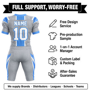 Conjunto de Uniforme de Fútbol Americano Personalizado para Hombre, Sublimado, Cuello en V, Manga Corta, Poliéster Transpirable, Ajustado, para Todas las Temporadas - Product Image 4