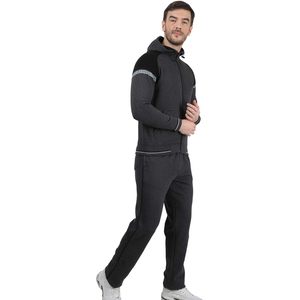 Survêtement à capuche pour homme, manches longues, couleur unie, fermeture éclair, vêtement décontracté, respirant, polyester et coton, coupe classique, automne - Product Image 2