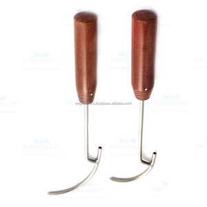 Juego profesional de 2 instrumentos ortopédicos de acero inoxidable de alta calidad, pasador de alambre manual con mango de fibra de madera, 45 mm, 70 mm, CE - Product Image 3