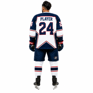 Camiseta de Hockey Sublimada con Impresión Personalizada, 100% Poliéster Malla, Cuello en V, Uniformes de Equipo, Nombre del Jugador, Bandera, Absorbe la Humedad, OEM - Product Image 2
