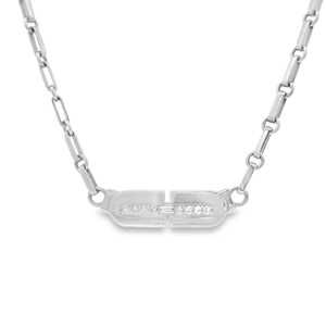 41cm Paperclip Chain Horizon Round Baguette Lab Grown Diamond Necklace Solitaire Minimalist Lobster Clap Layering 14K <b>Solid</b> <b>Gold</b> - Product Image 3