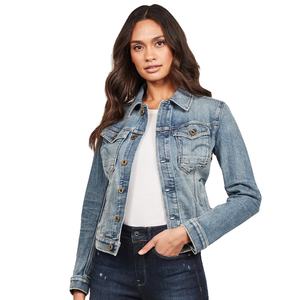 Chaqueta vaquera de mujer con doble bolsillo, estilo clásico de camionero, venta al por mayor - Product Image 2