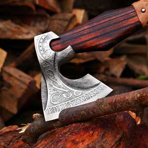 Customized Handmade High Quality DIY Grade Viking Hatchet High Carbon Steel Tomahawk <b>Axe</b> OEM Wooden <b>Handle</b> THEWIZ CRAFTS 3-Year - Product Image 3