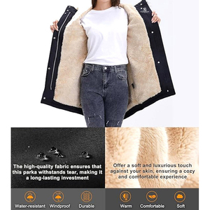 Parka personnalisée pour femme, doublée polaire, en tissu imperméable, fournisseur OEM 2026 - Product Image 3