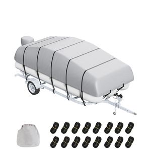 Copertura Impermeabile per Pontone 19FT/20FT in Tessuto Oxford PU 800D di Grado Marino, Nuova Copertura per Motore 16W - Product Image 1