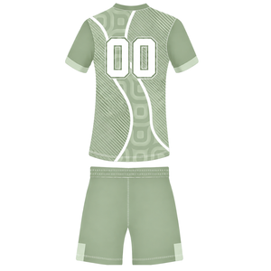 Conjunto de Camiseta y Pantalones Cortos de Rugby Verde y Blanco, Cuello en V, Diseño Geométrico, Uniforme de Equipo Personalizado, Ropa Deportiva Transpirable para Entrenamiento - Product Image 2