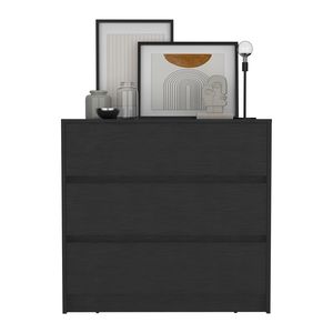 Cassettiera Nera Alta 79 cm con 3 Cassetti, Elegante Mobile Contenitore - Product Image 3