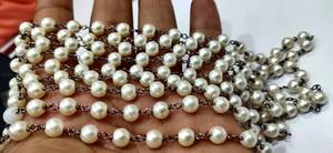 Cuentas Redondas Lisas de Imitación de Perla de 6 mm, Cadena de Rosario para Hacer Joyas, Venta al por Mayor por Pie - Product Image 5
