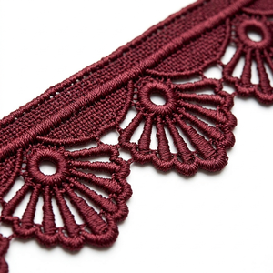 Encaje Guipur GPO de Vino Directo de Fábrica, Rollo de 20 Metros para Adornos de Dupatta, Mangas de Kurti, Cuellos y Costura Artesanal - Product Image 1