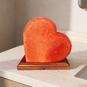 Lámpara de Cristal de Sal del Himalaya en Forma de Corazón, Hecha a Mano, Luz de Sal Rosa para Dormitorio, Sala de Estar, Decoración del Hogar - Product Image 3