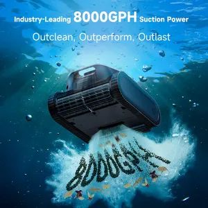 Nettoyeur <span class=keywords><strong>de</strong></span> piscine robotisé sans fil, aspiration maximale <span class=keywords><strong>de</strong></span> 30 m³/h, télécommande LiFi, nettoyage en profondeur des parois, adapté aux piscines <span class=keywords><strong>de</strong></span> villas privées - Product Image 3