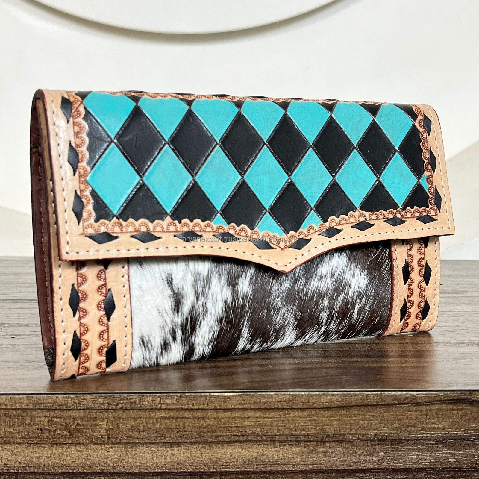 Black & Turquoise Checkered