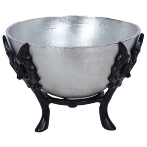 Bol à fruits en métal de style luxueux, design élégant en laiton, forme personnalisée, finition nickel, pour servir des salades ou des fruits. - Product Image 1