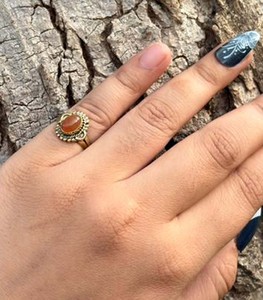 Anillos Ovalados de Cornalina Natural con Baño de Oro de 18K, Unisex, Estilo Vintage Boho, Piedra Naranja, Joyería de Moda al por Mayor - Product Image 1