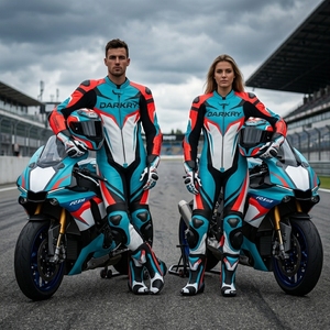 Combinaison de course en cuir personnalisée pour moto, équipement de protection OEM pour la moto, vêtements de piste, vente en gros, ensemble bottes et gants - Product Image 5