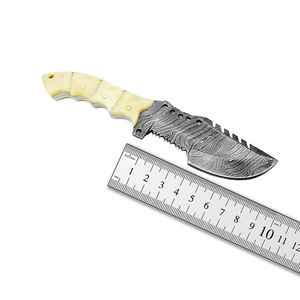 Cuchillos de Acero Inoxidable Damasco Tracker, Cuchillo de Camping de Hoja Fija, Cuchillos de Supervivencia para Exteriores Damasco Tracker - Product Image 1