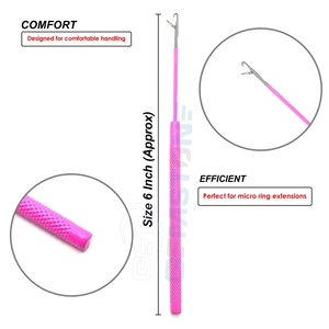 Outil professionnel pour la pose d'extensions de cheveux, crochet à tirer | Crochet d'installation pour micro-anneaux et nano-perles |   Outil d'extension en acier inoxydable - Product Image 2
