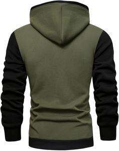 Sweats à capuche pour hommes Sweat à capuche patchwork Pull en coton polaire à manches longues Sweat à capuche d'hiver à capuche - Product Image 2