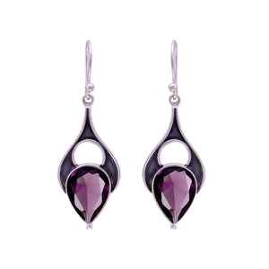 Amethyst Drop Earrings 925 Sterling Silver Dangle Pear Gemstone Women Luxury Handmade Jewelry Gift - Product Image 6