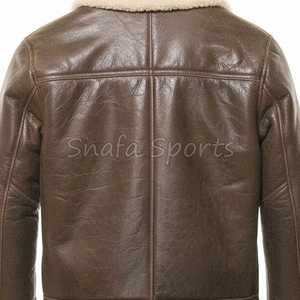 Veste en cuir d'agneau doublée de fourrure, style bomber, livraison rapide, confortable, pour homme, en vente - Product Image 5