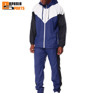 Ensemble de survêtement pour homme personnalisé, imperméable, respirant, à séchage rapide, coupe-vent, en polyester/nylon, style streetwear, pantalon de survêtement, veste zippée - Product Image 3