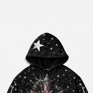 เสื้อฮู้ดดี้สไตล์สตรีทสุดหรู ประดับด้วยคริสตัล พร้อมลายพิมพ์สกรีนสุดโดดเด่น คุณภาพสูง แฟชั่นสตรีทแวร์ทันสมัย สำหรับฤดูใบไม้ผลิ/ฤดูร้อน - Product Image 2