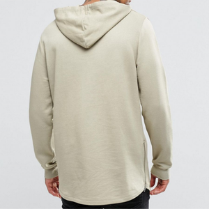 เสื้อฮู้ดผู้ชายแบบใหม่ สไตล์แฟชั่น ซิปด้านข้าง ขายส่ง แบบไม่มีลาย ปลายโค้ง - Product Image 4