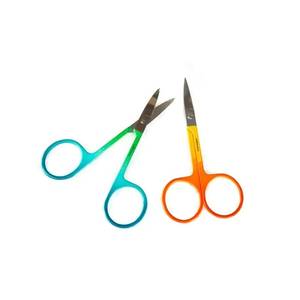 Ciseaux à manucure en acier inoxydable, lame tranchante, manche en plastique, trou rond, outils de beauté pour le soin des ongles, style simple pour adultes - Product Image 1