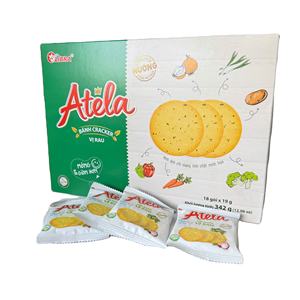 Delicious ATELA Vegetable Crispy Crackers 342G Healthy and Crunchy Snack Wholesale OEM Vietnam - Product Image 1