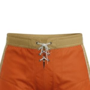 Shorts d'entraînement de hockey sur glace sublimés orange pour hommes, en polyester, avec cordon de serrage et bande latérale, vêtements de sport pour matchs d'équipe - Product Image 3