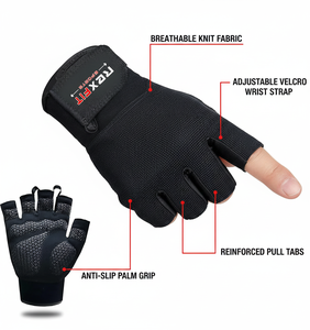 REXFIT SPORTS Gants de musculation avec support de poignet pour l'entraînement et le fitness, tractions, cyclisme, haltères - Product Image 5