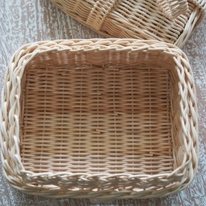 กล่องเก็บของขวัญคริสต์มาส กล่องหวายตกแต่งพร้อมโบว์ กล่องใส่ของขวัญทำมือ ตะกร้ามีฝาปิดสำหรับจัดแสดง - Product Image 6