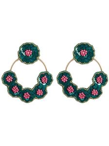 Pendientes Hechos a Mano con Cuentas de Colores Rosa y Azul de la Mejor Calidad para Mujer, de la India - Product Image 2