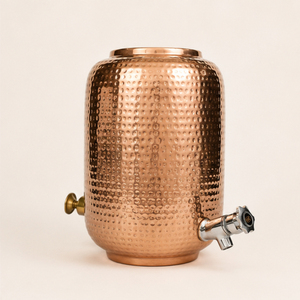 Tanque de Agua de Cobre con Diseño Martillado de Primera Calidad, Decoración de Cocina de Lujo, Matka de Cobre con Soporte y Tapa, Dispensador de Bebidas de Cobre Puro - Product Image 3