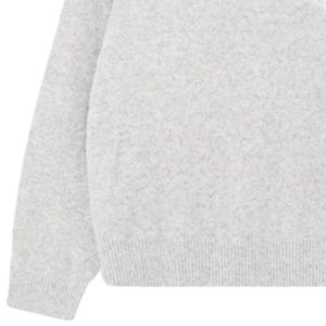 Pull en maille gris chiné en coton doux de qualité supérieure, décontracté et confortable, à manches longues, coupe décontractée pour le quotidien - Product Image 3
