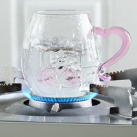 Taza de Vidrio de Borosilicato con Figura de Animal 3D, Ecológica y Saludable, para Café, Té, Agua, Leche y Otras Bebidas, Personalizable por Sublimación