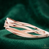 Anillo de Diamantes de Corte Redondo Color E Cultivados en Laboratorio de Lujo para Mujer, Oro Rosa de 9 a 18 Quilates, Joyería de Boda IGI