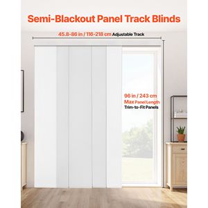 Tende a Pannello Intelligenti Senza Fili Estensibili da 45,8 a 86 Pollici L x 96 Pollici A, Tagliabili - Product Image 2