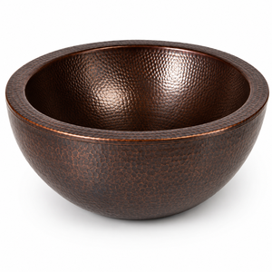 Handcrafted <b>Round</b> Hammered Copper Vessel Wash <b>Basin</b> Luxury Countertop Bathroom Sink Antique Copper Designer <b>Basin</b> for Home Hotel - Product Image 1