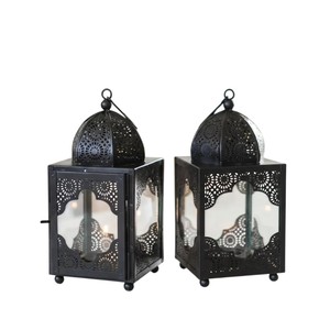 Candelabro de Hierro Forjado y Vidrio, Estilo Vintage, Negro, Metálico, Ecológico, Decorativo para Navidad, Bodas, Interior, para Colgar o de Sobremesa - Product Image 5