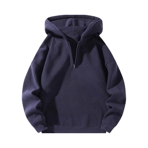 Nouvelle Arrivée Sweat à Capuche Demi-Zip Unisexe Résistant au Vent en Polaire Technique Imperméable pour Entraînement Sportif, Style Urbain et Vêtements de Sport - Product Image 1