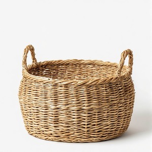 Panier en jonc de mer tressé à la main, d'inspiration rustique et champêtre, conçu pour une utilisation quotidienne durable dans la cuisine et la salle de bain, décoration naturelle pour la maison - Product Image 2