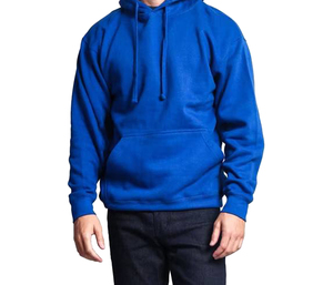 Sudadera con Capucha Azul para Hombre, Informal, de Otoño, Forro Polar, 100% Algodón, Transpirable, 300g, Color Sólido - Product Image 4