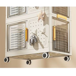 4 Tier Rolling Storage Bookcase with <b>Large</b> Capacity Storage <b>Bins</b> Mobile Multifunction Utility Organize Cart - Product Image 5