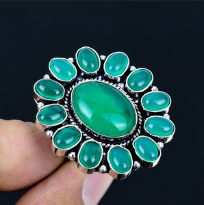Anillo Alternativo con Forma de Flor y Piedras Preciosas Naturales, Regalo de Joyería Especial para Mamá, Joyería Floral - Product Image 2