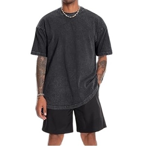 Camiseta Oversize Larga de Estilo Urbano, Ajuste Holgado Regular, Transpirable, 100% Algodón, Hombros Caídos, Manga Media, Venta al por Mayor, Resistente - Product Image 1