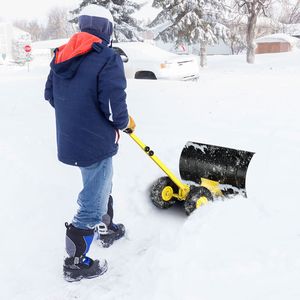 Spazzaneve Manuale Regolabile 74*47cm con Manico a T in Ferro Giallo e Lama Nera per Spazzolare la Neve - Product Image 2