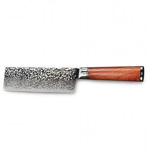 Couteau forgé à la main – Couteau de chef japonais en acier inoxydable martelé avec manche en bois - Product Image 3